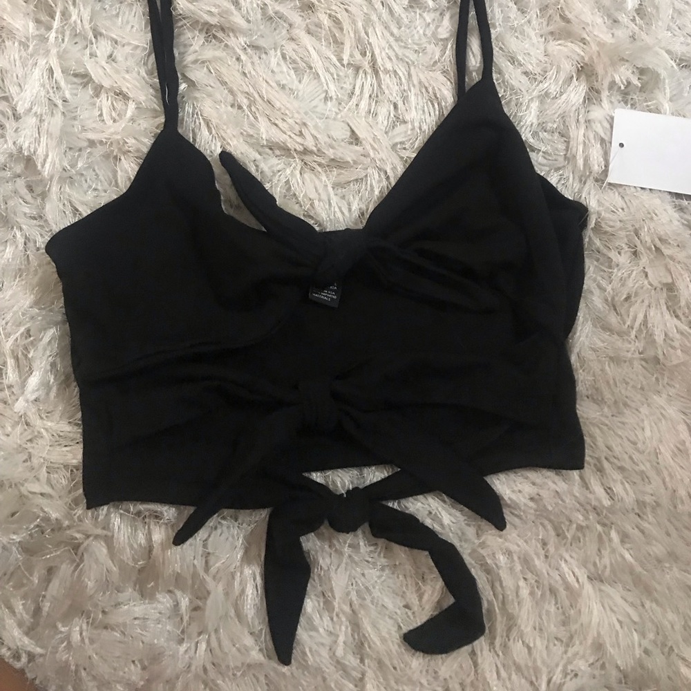 3 tie front crop top